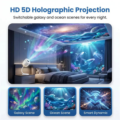 🎄PKNEW® NEXT-GEN SMART PROJECTION HD Smart Dynamic 5D Holographic Night Light Projector🎈