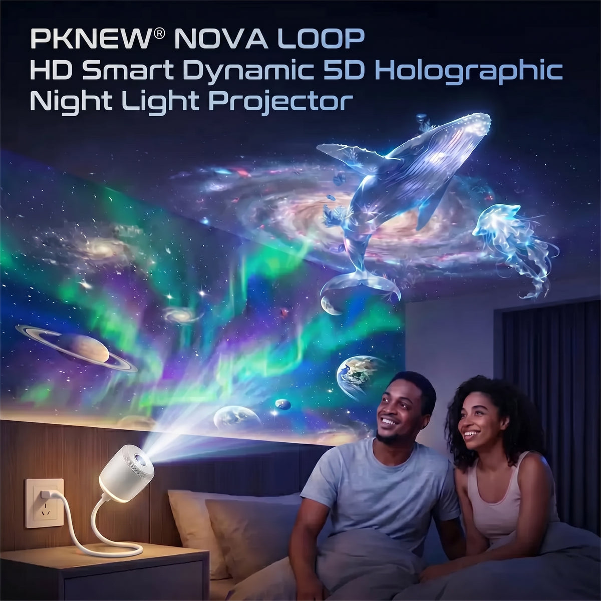 🎄PKNEW® NEXT-GEN SMART PROJECTION HD Smart Dynamic 5D Holographic Night Light Projector🎈