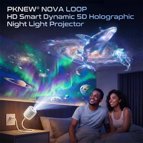 🎄PKNEW® NEXT-GEN SMART PROJECTION HD Smart Dynamic 5D Holographic Night Light Projector🎈